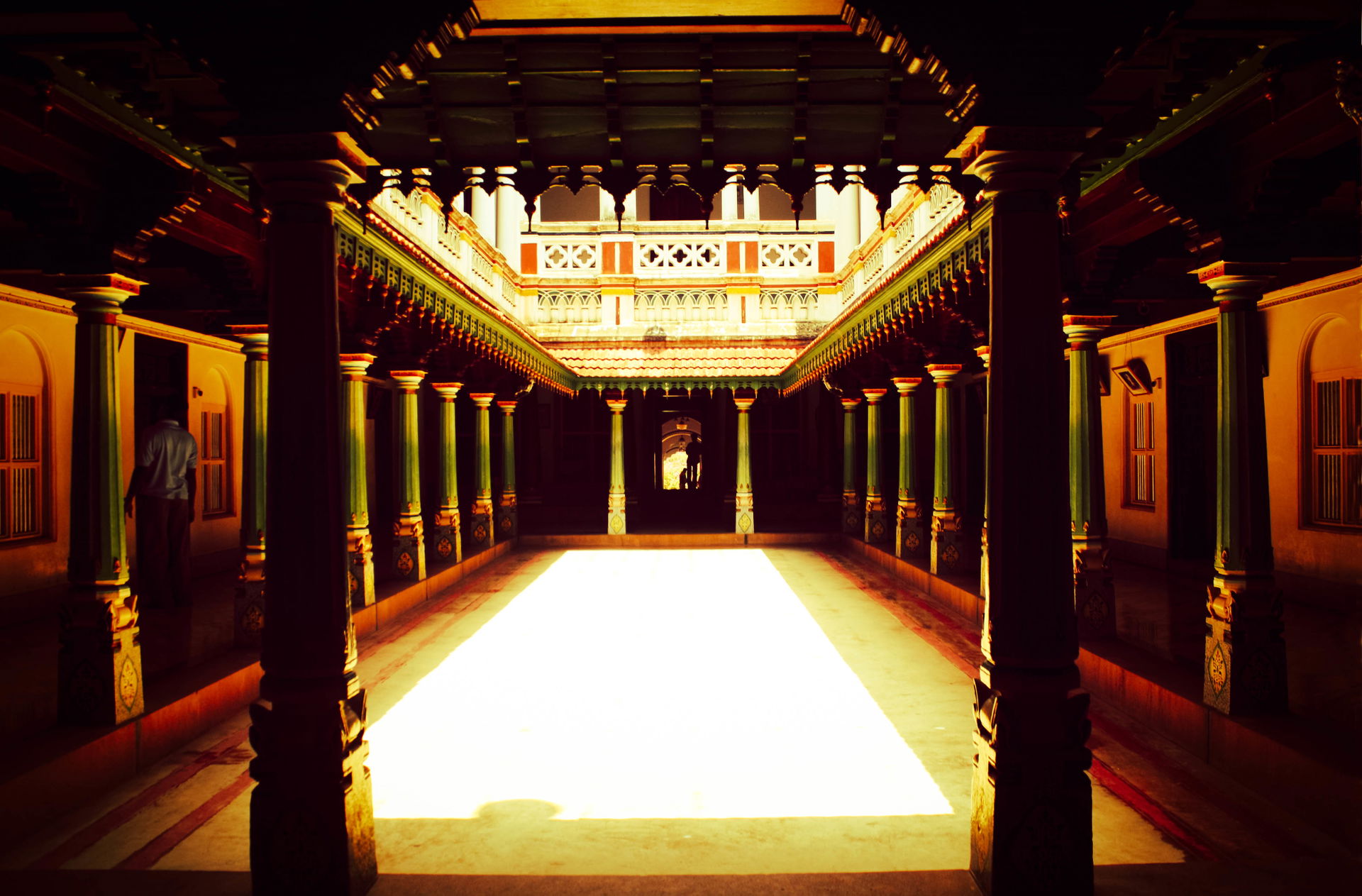 Chettinad palace in Kanadukathan, Karaikudi in Tamil Nadu