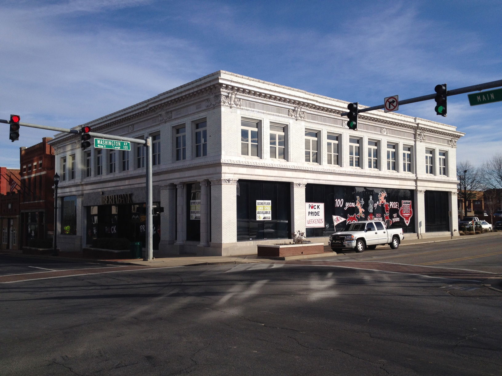 Window decoration including Jump'n Joe, now banned mascot for a…