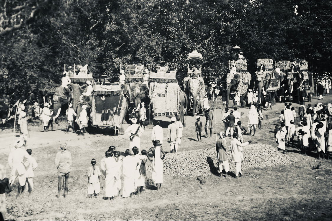 This picture shows royal elephants of the kingdom of Jeypore Ka…