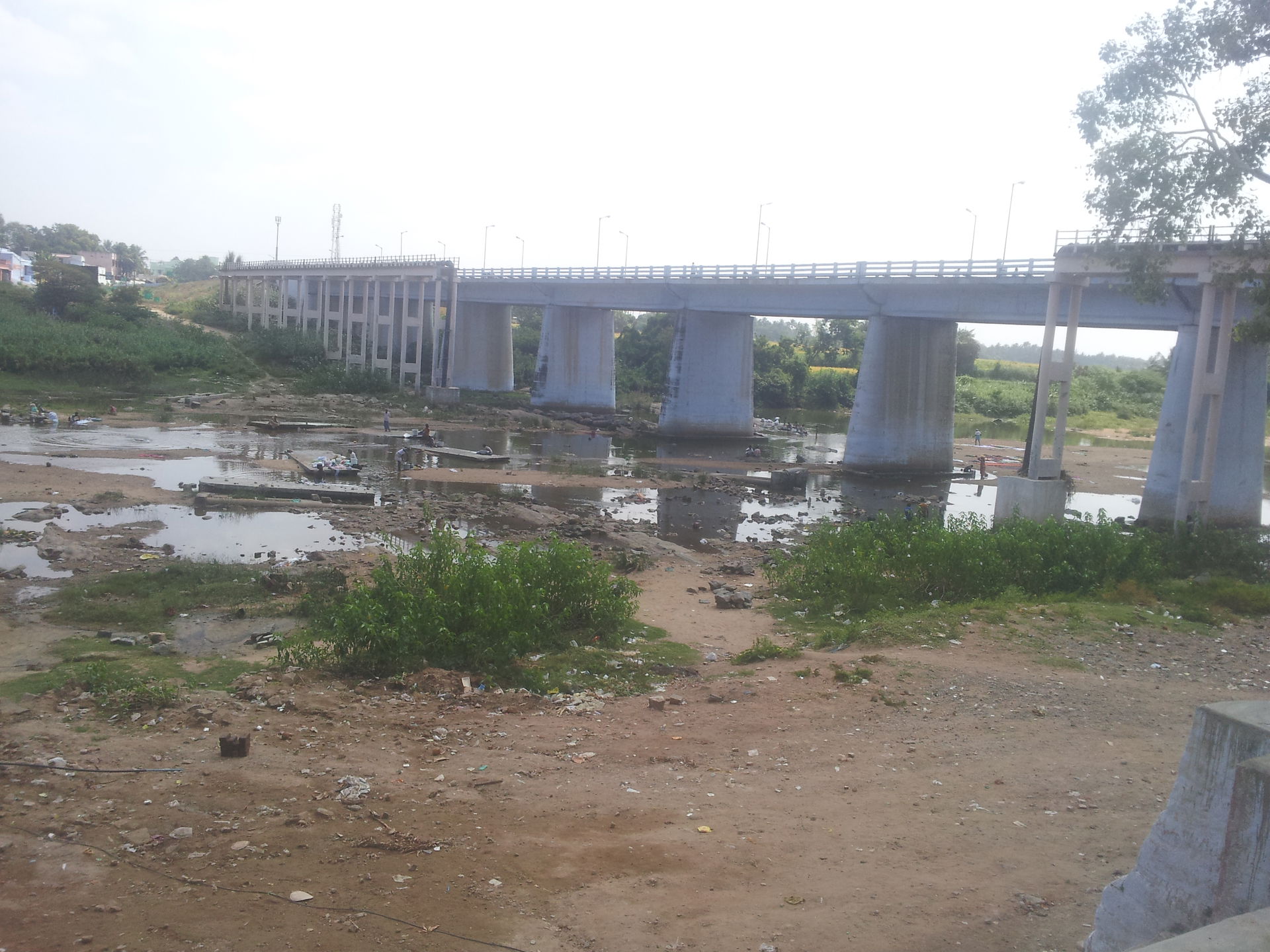 Road bridge across Amaravathi river at Dharapuram