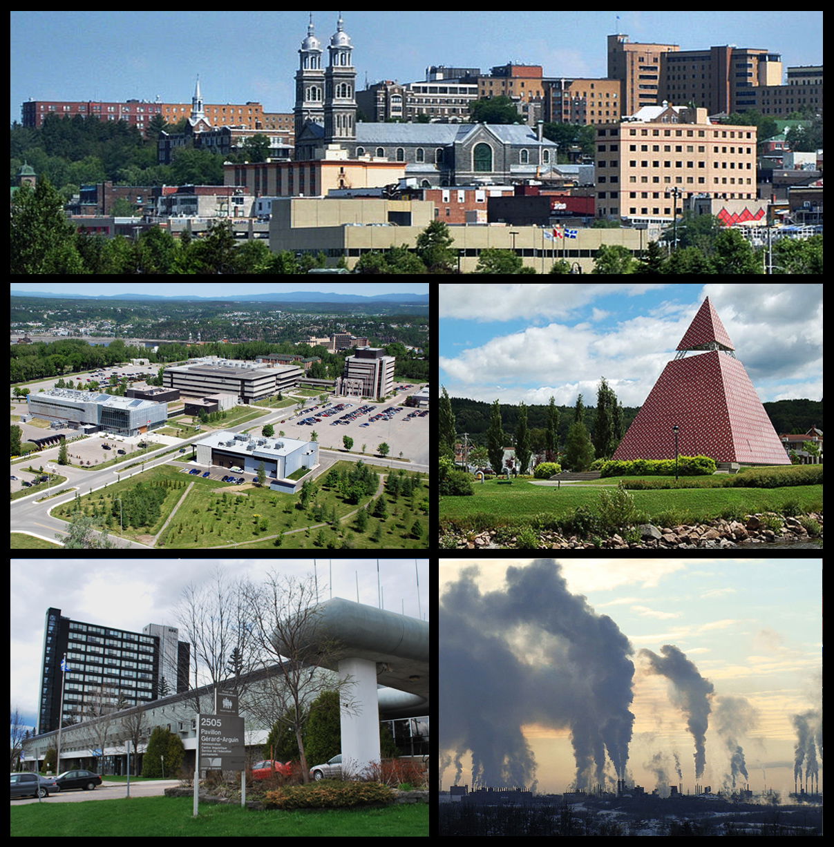 Montage photo de la ville de Saguenay. De gauche à droite et de…