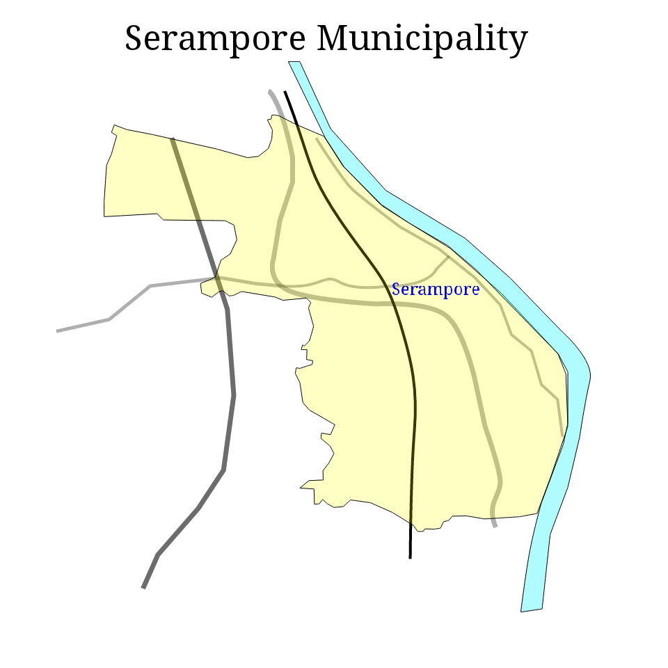 Map of Serampore Municipality