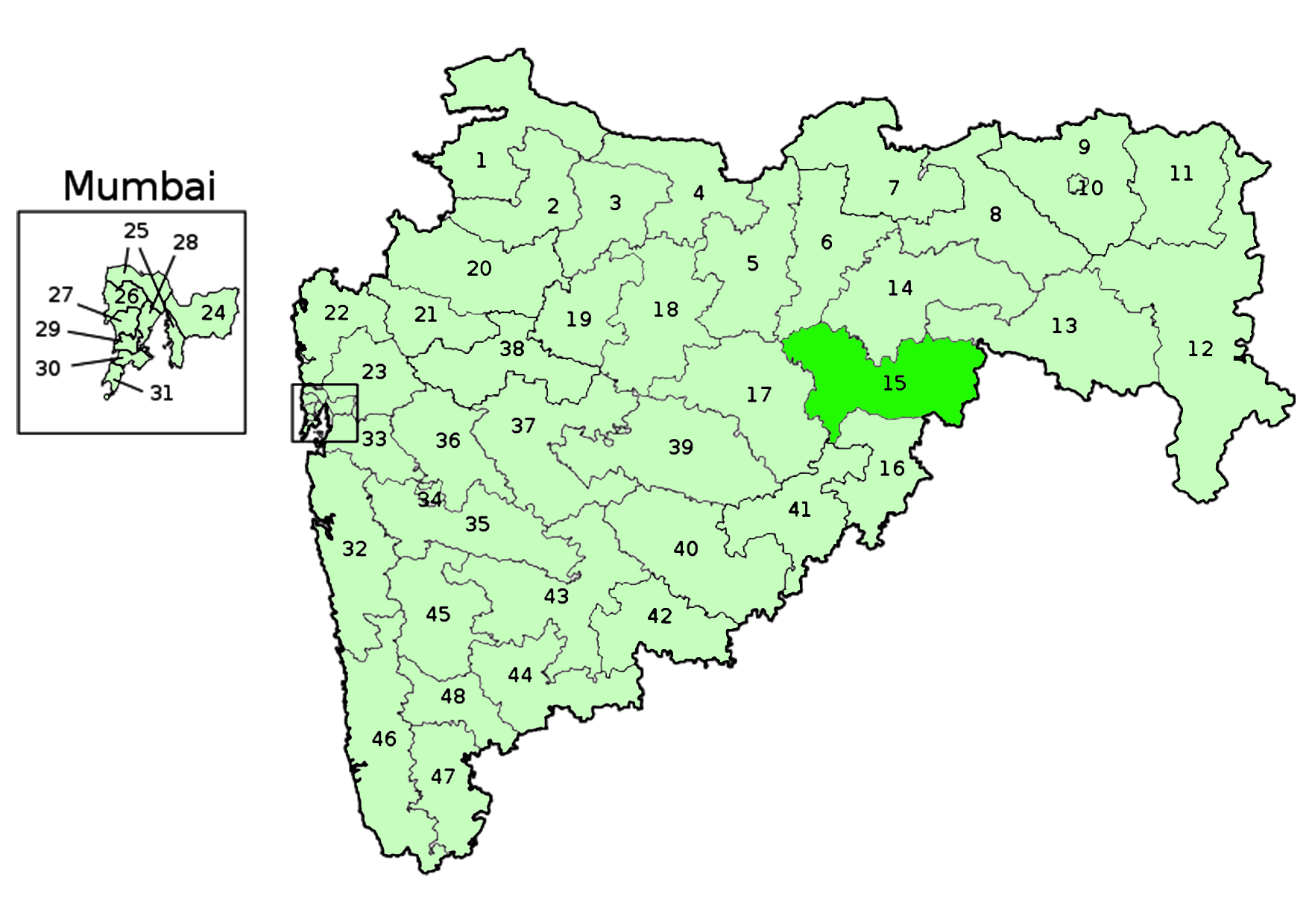Location map of Lok Sabha constituency Hingoli in Maharashtra …