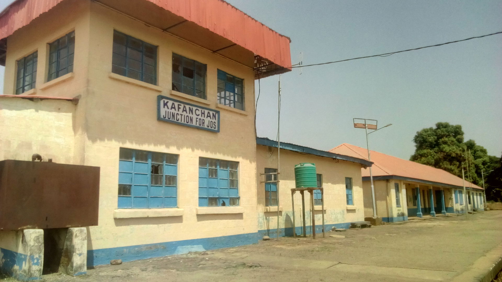 A frontal view of the Kafanchan train station