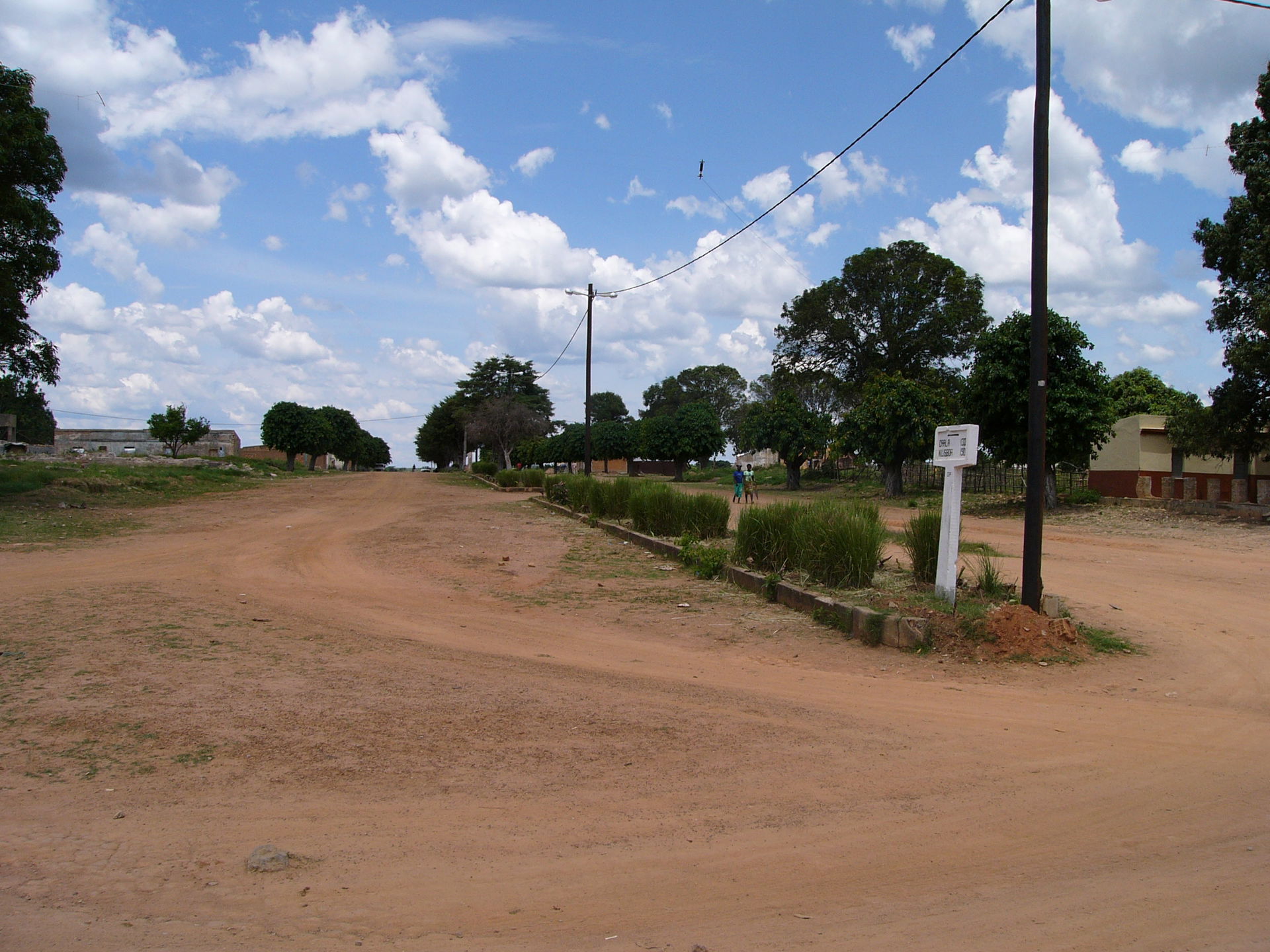 Main street of old Portuguese colonial town of Chipindo after t…