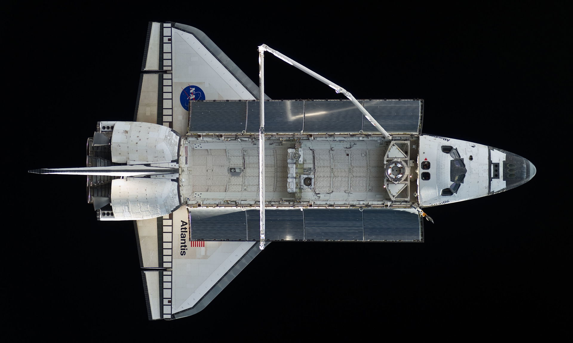 Space shuttle Atlantis is featured in this image photographed b…