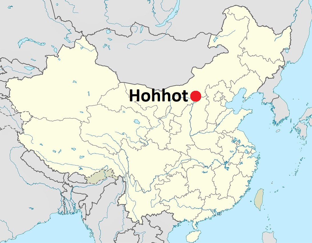 Location MAP Hohhot in Inner-Mongolia in China. Based on a map …