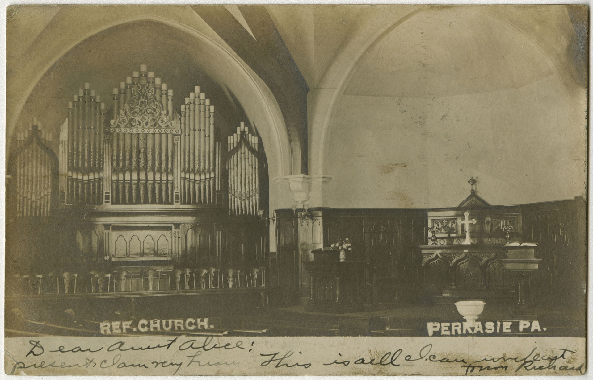 Reformed church in Perkasie, Pennsylvania from a pre-1923 postc…
