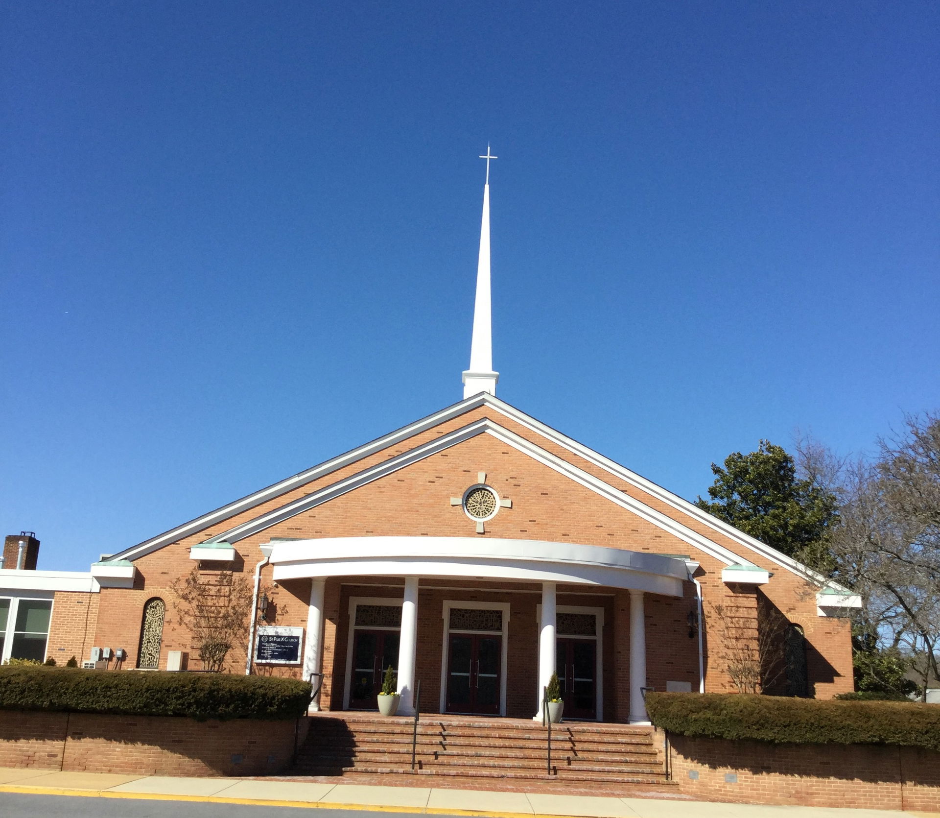 Front view of St Pius X, Bowie, MD