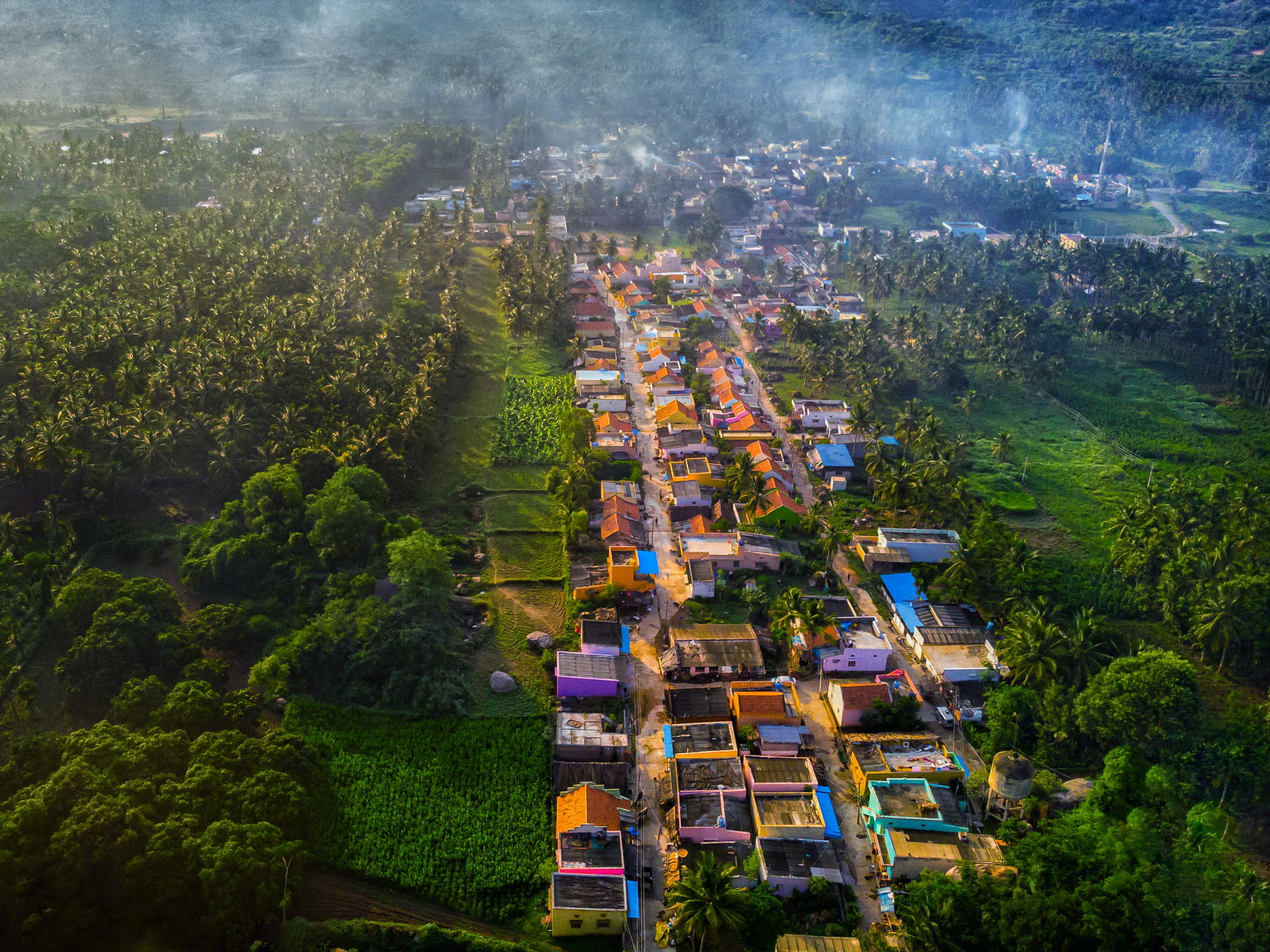 Aerial view of Koothagal in Ramanagar District