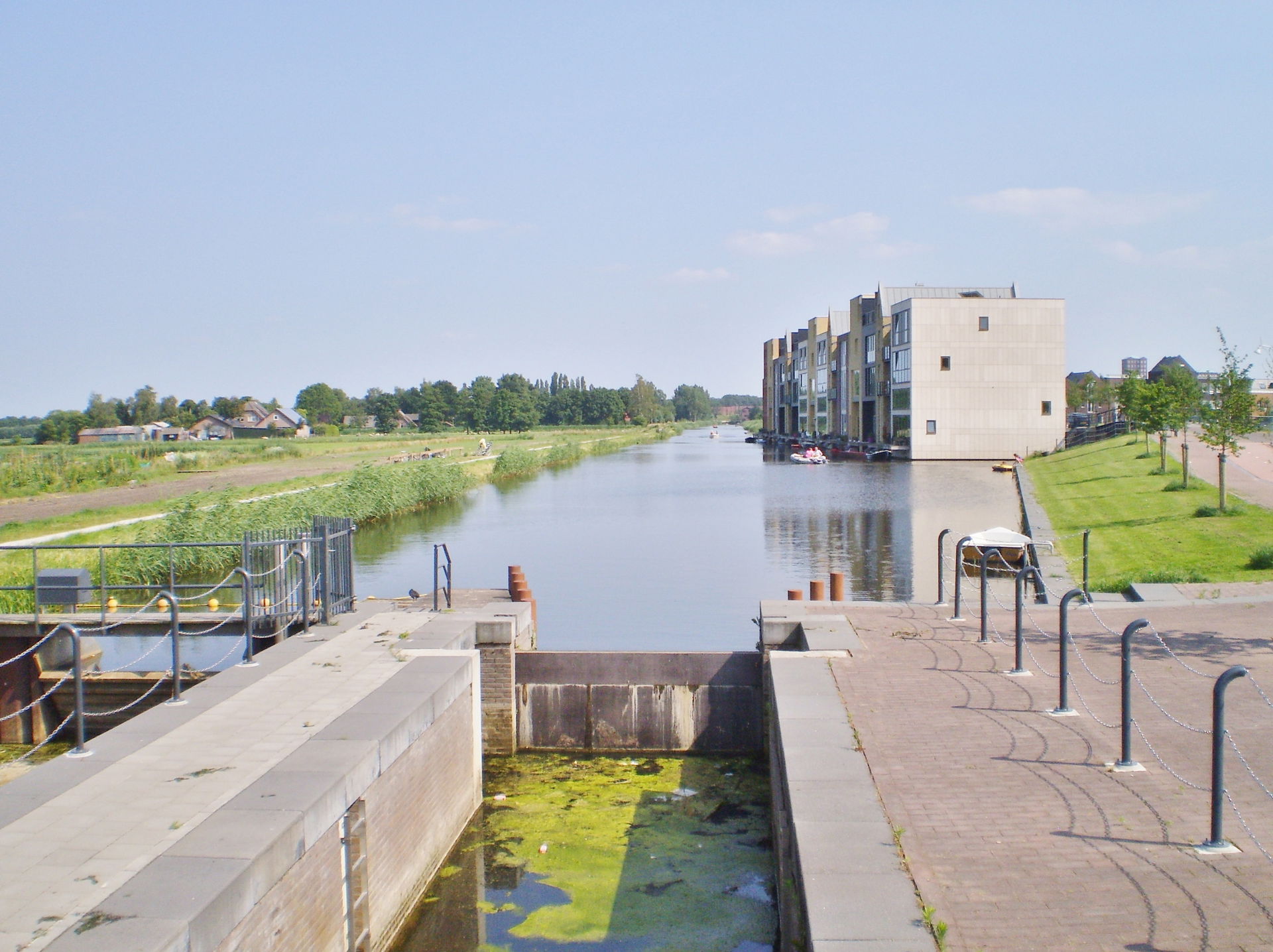 vanaf de sluis in de Laak met het gezicht richting Hoevelaken, …