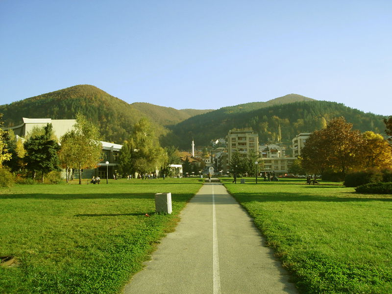 Fall in a park in Prijepolje