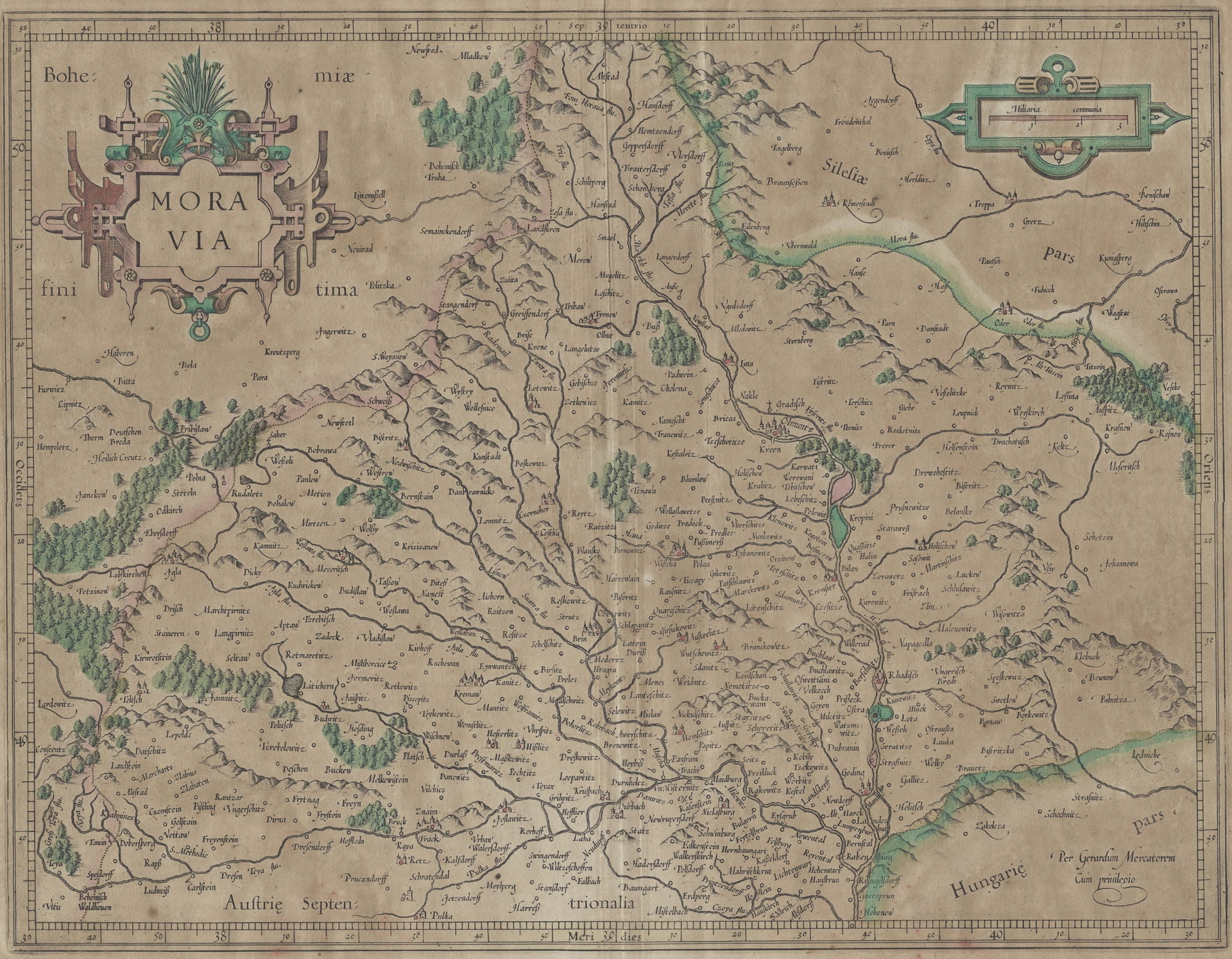 Mercator, Gerard, Jodocus Hondius, Le Marqvisat de Moravie Marh…