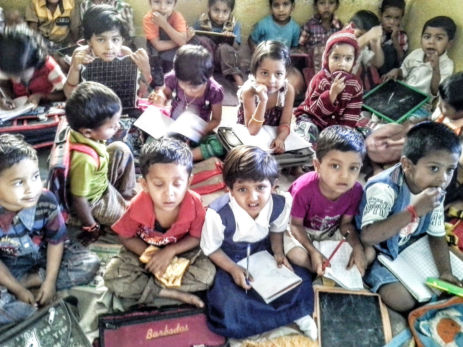 These still sleepy young children have been woken up early in t…