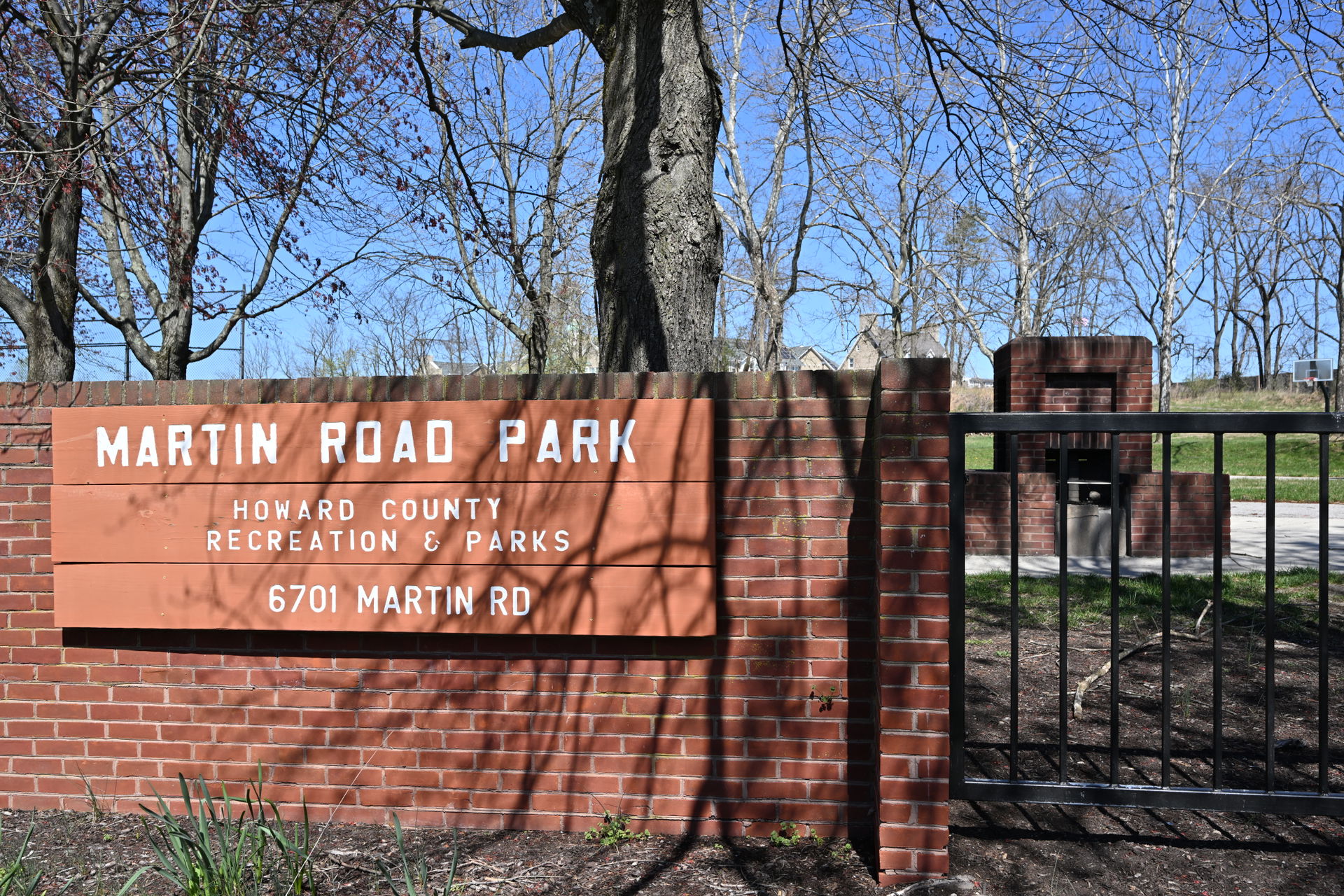 The sign for Martin Road Park, Howard County Department of Recr…