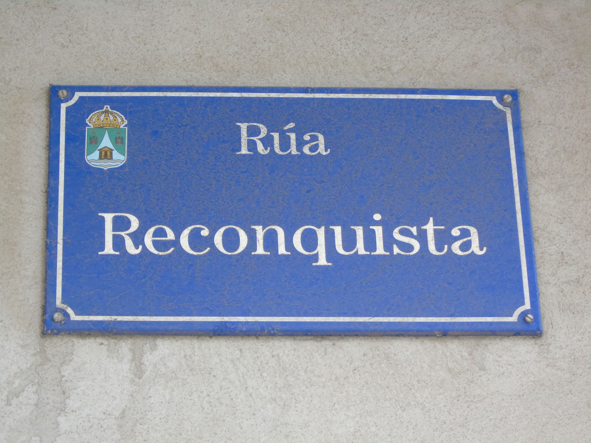 Street sign of Reconquista Street, in Arteixo, A Coruña, Galici…