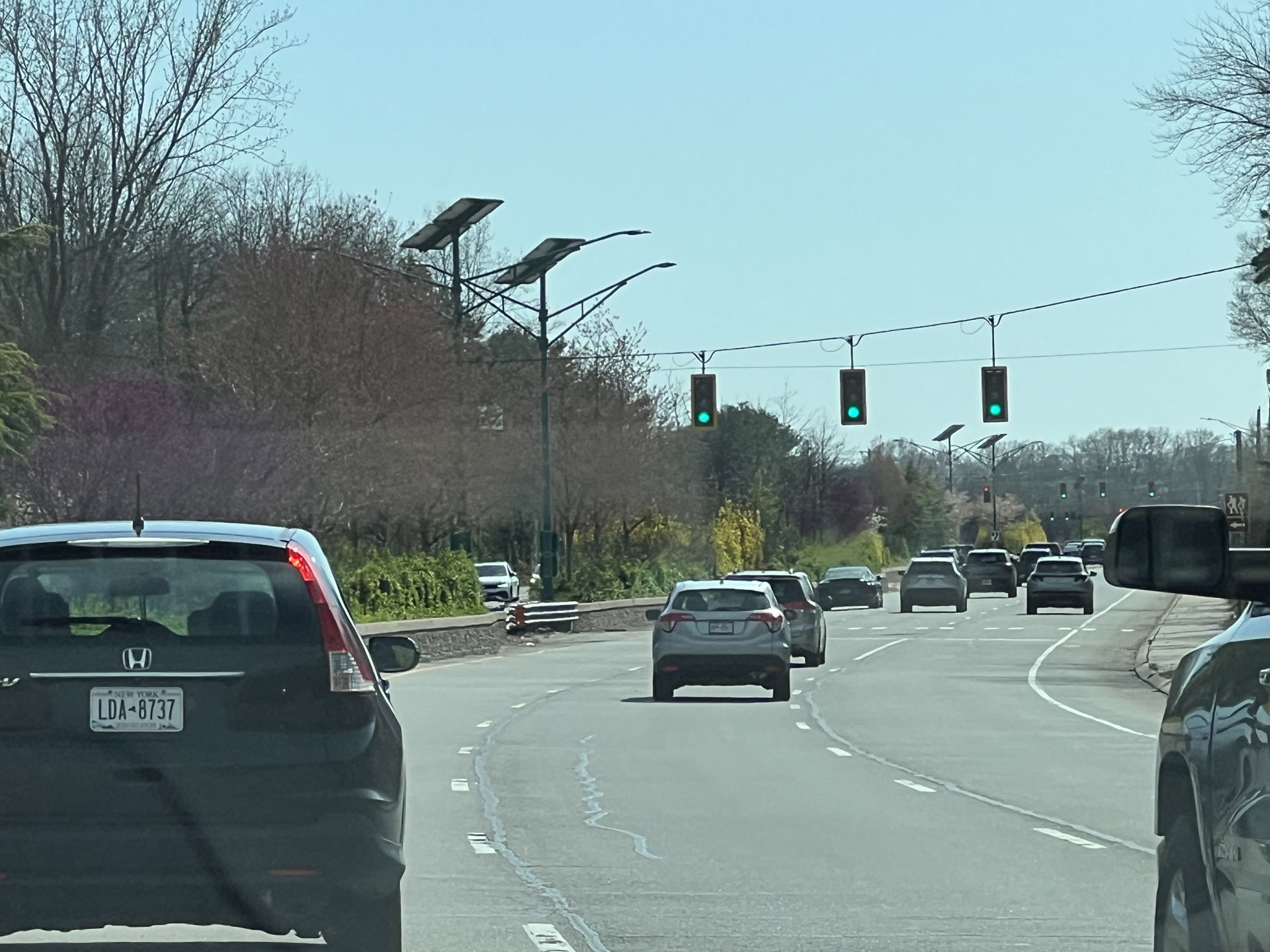 Westbound NY 347 in Smithtown, NY on April 14, 2024, showing ma…