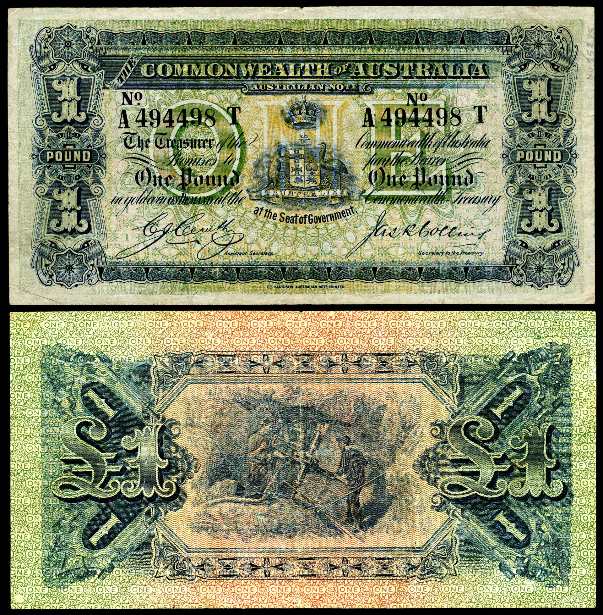 Commonwealth of Australia, One pound banknote (1918).