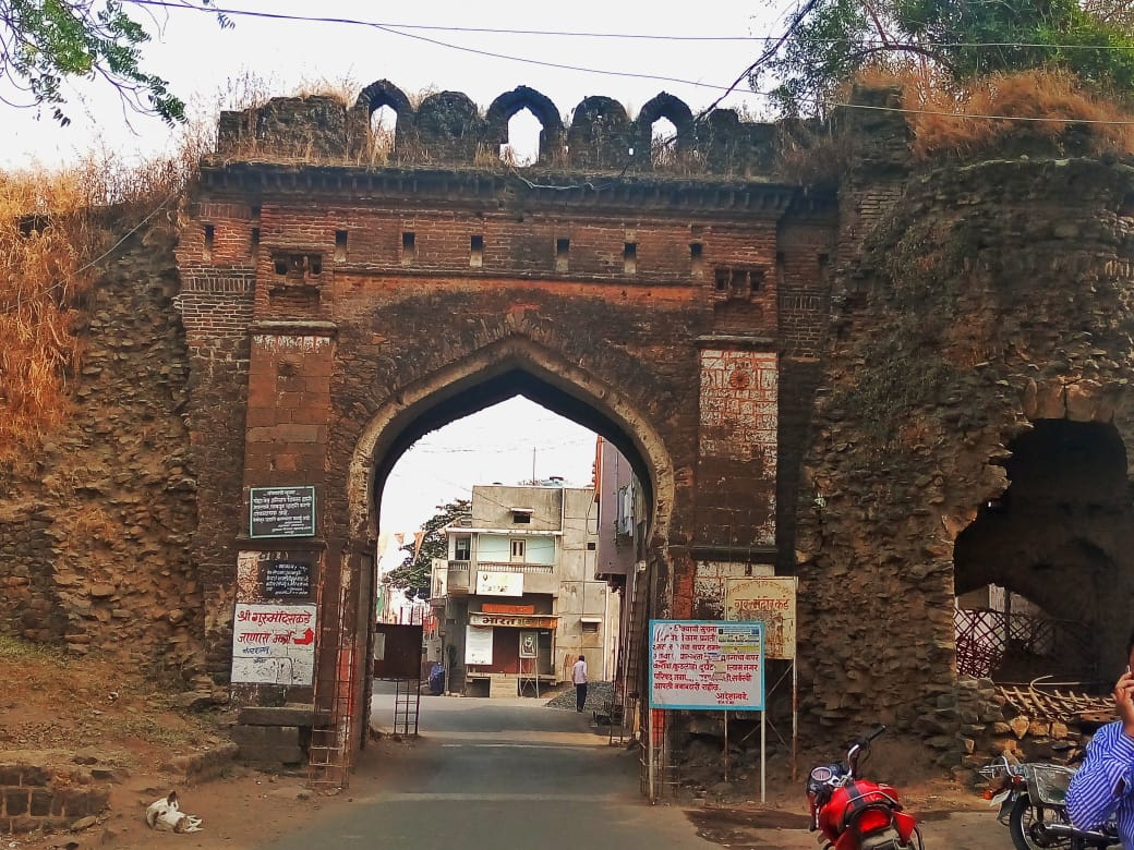 Historic entrance to Karanja Lad town in Maharashtra in India