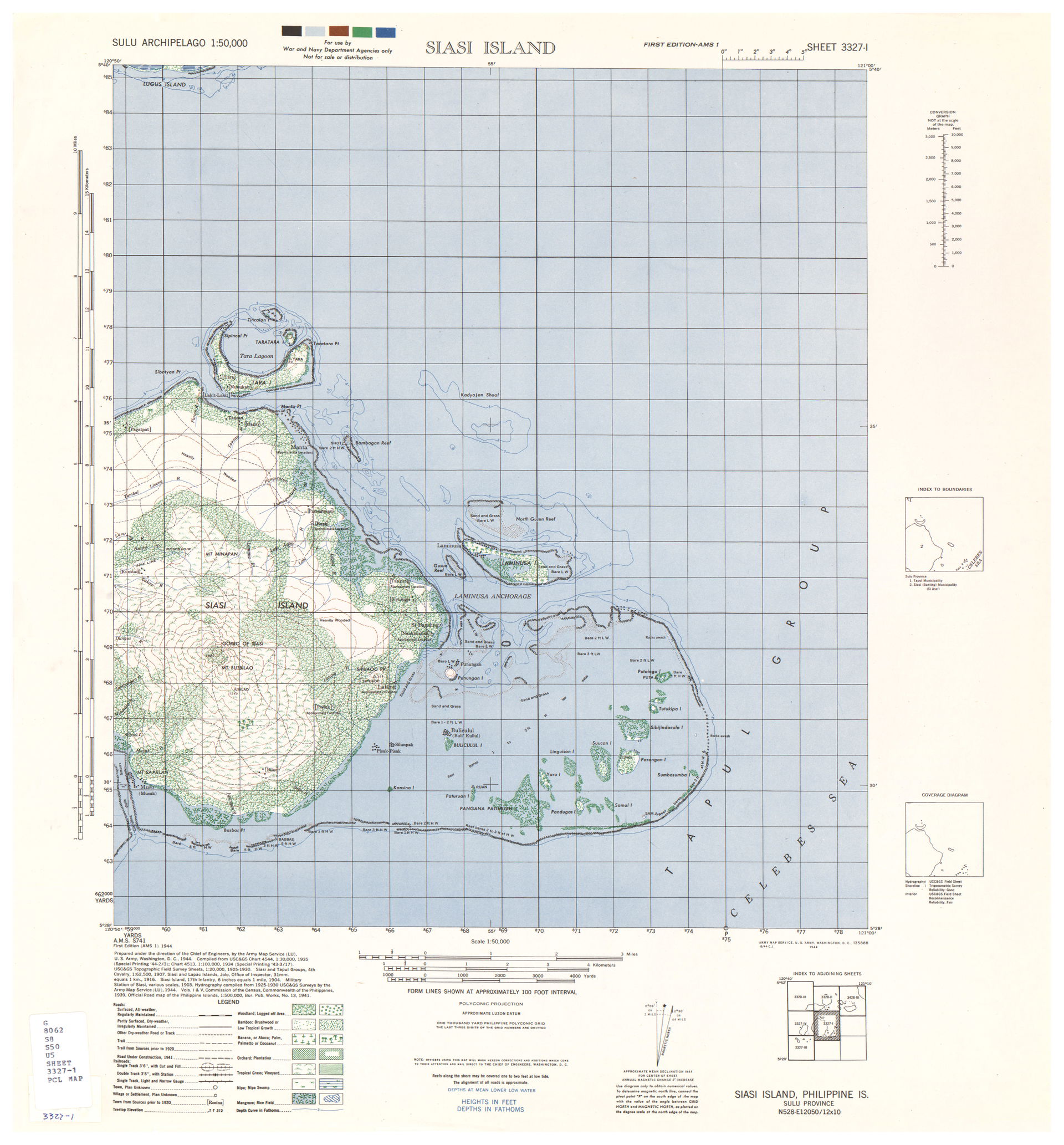 Siasi Island - Sheet 3327-I, 1:50,000 (2.7 MB) - Sulu Archipela…