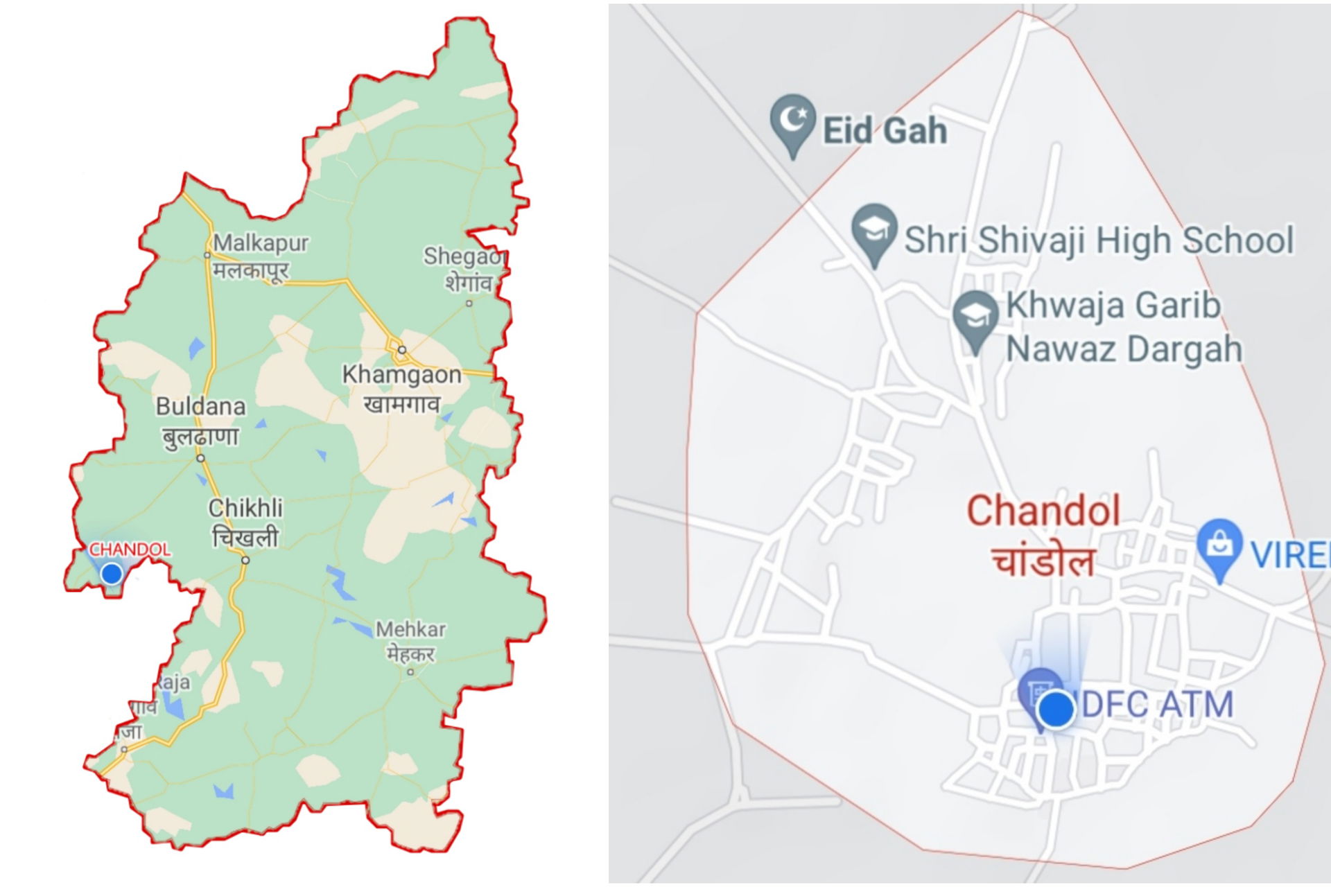 Buldhana and Chandol Map