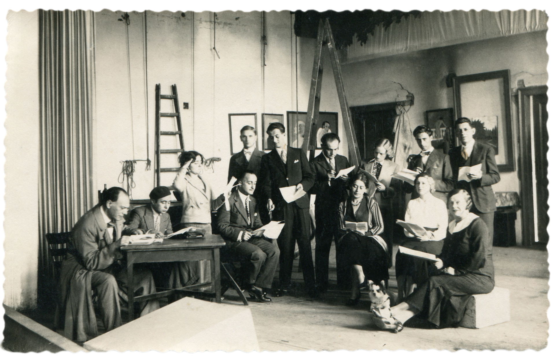 Snapshot from the rehearsing the lines of The Cabinet Minister'…