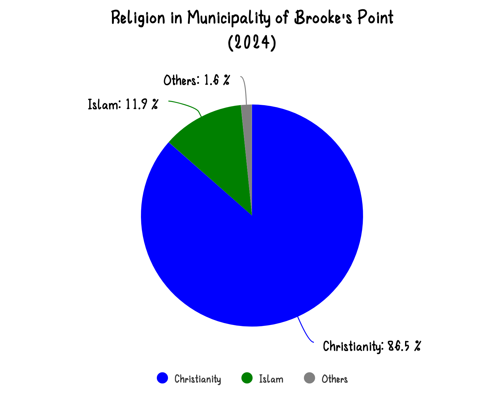 Percentage of religion in Brooke's Point in 2024