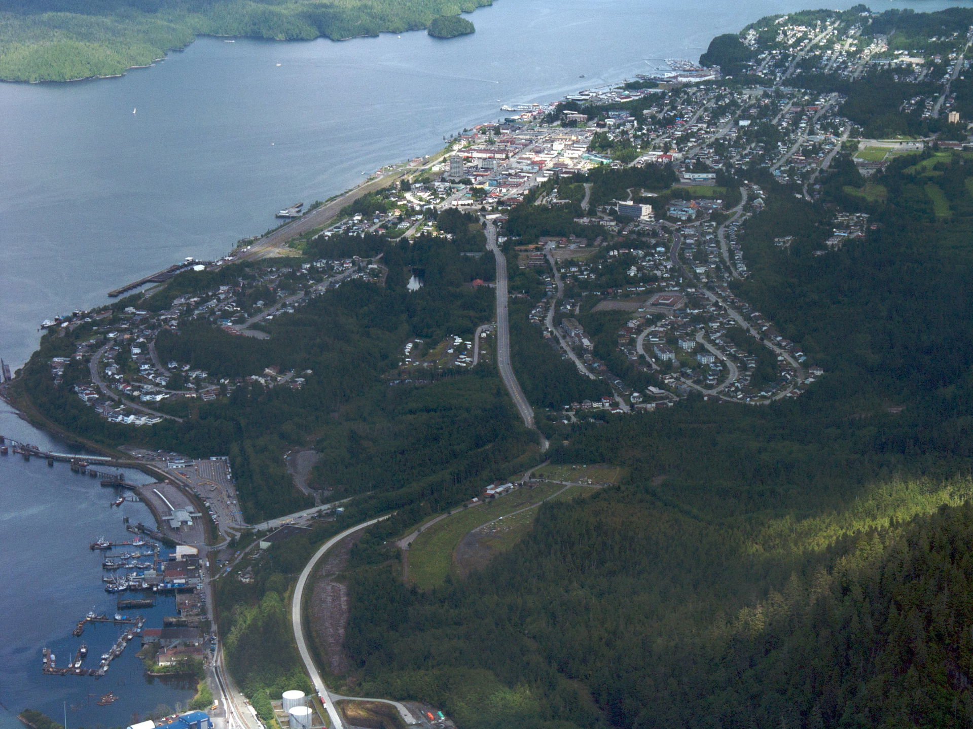 Aerial view of Prince Rupert, British Columbia, Canada