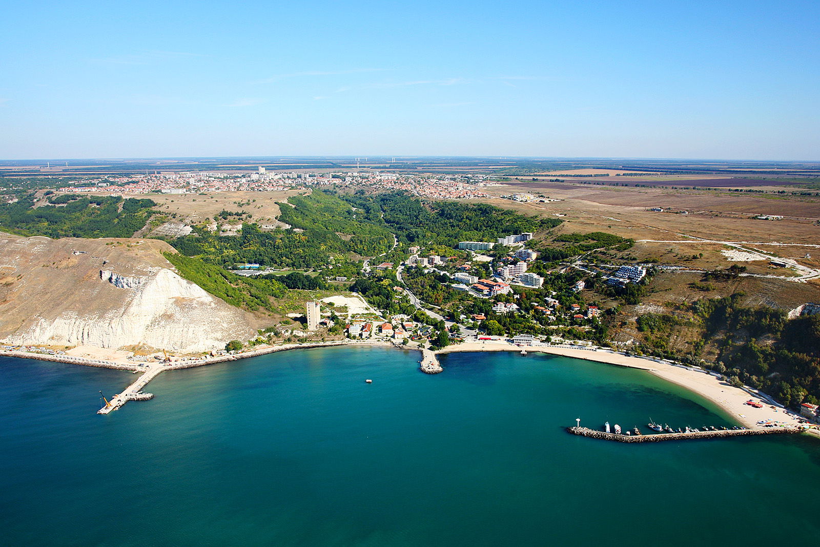 Aerial photo from the Black Sea of Kavarna, Bulgaria
