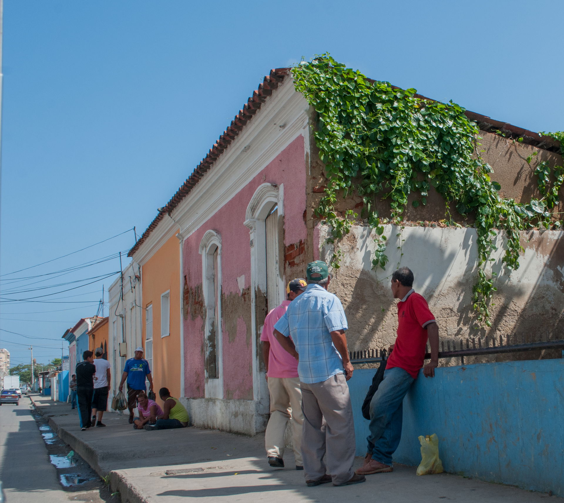 Typical houses colonial Porlamar, Margarita Island