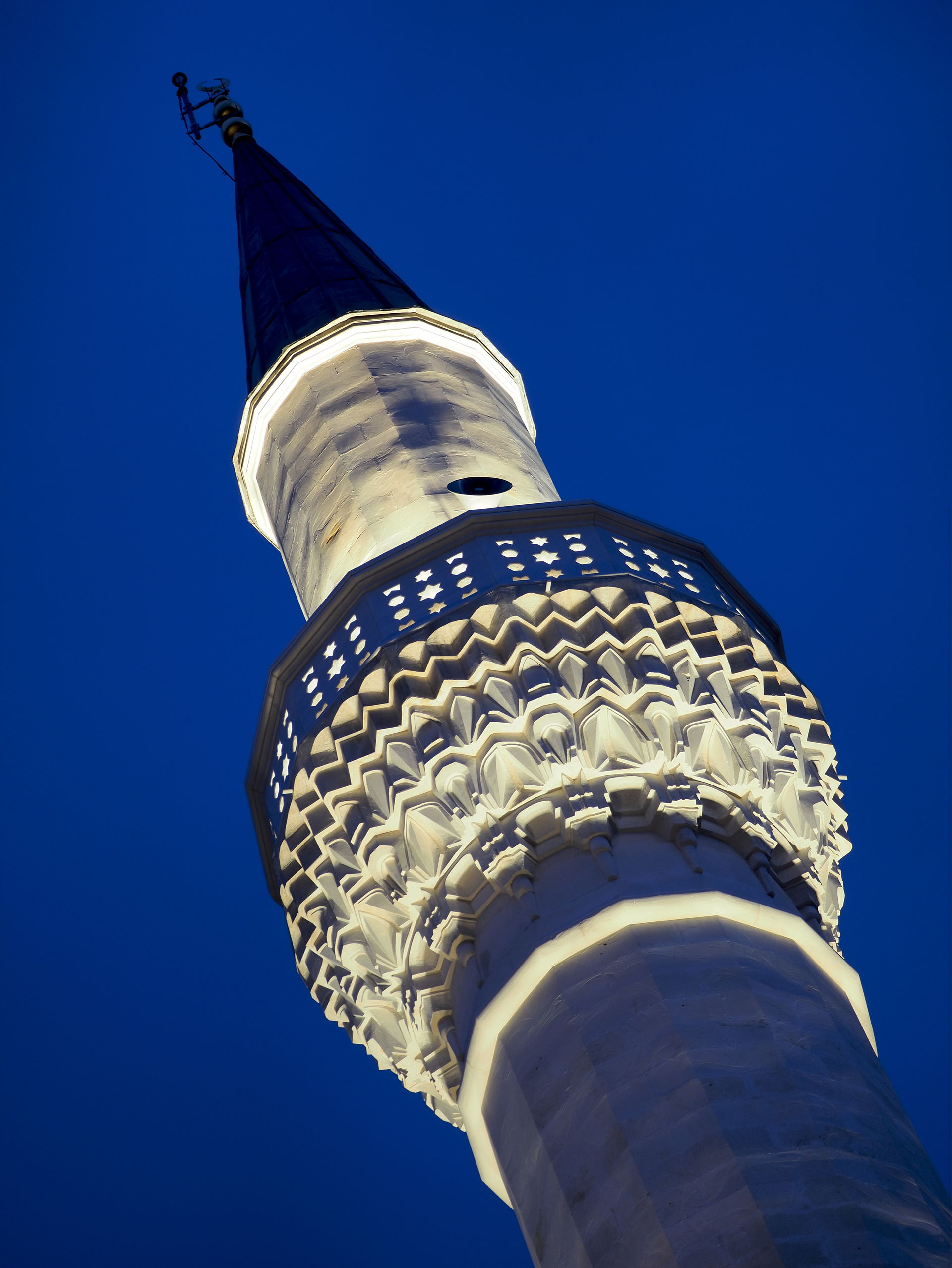 Minaret of Gazi Hajdar Kadi Mosque, in Bitola, Macedonia. The m…