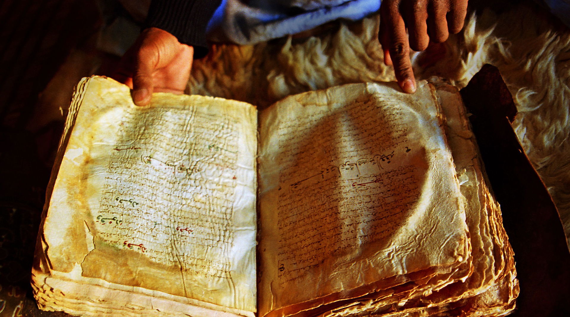 A nine-century-old Quran bound in gazelle skin in the library o…