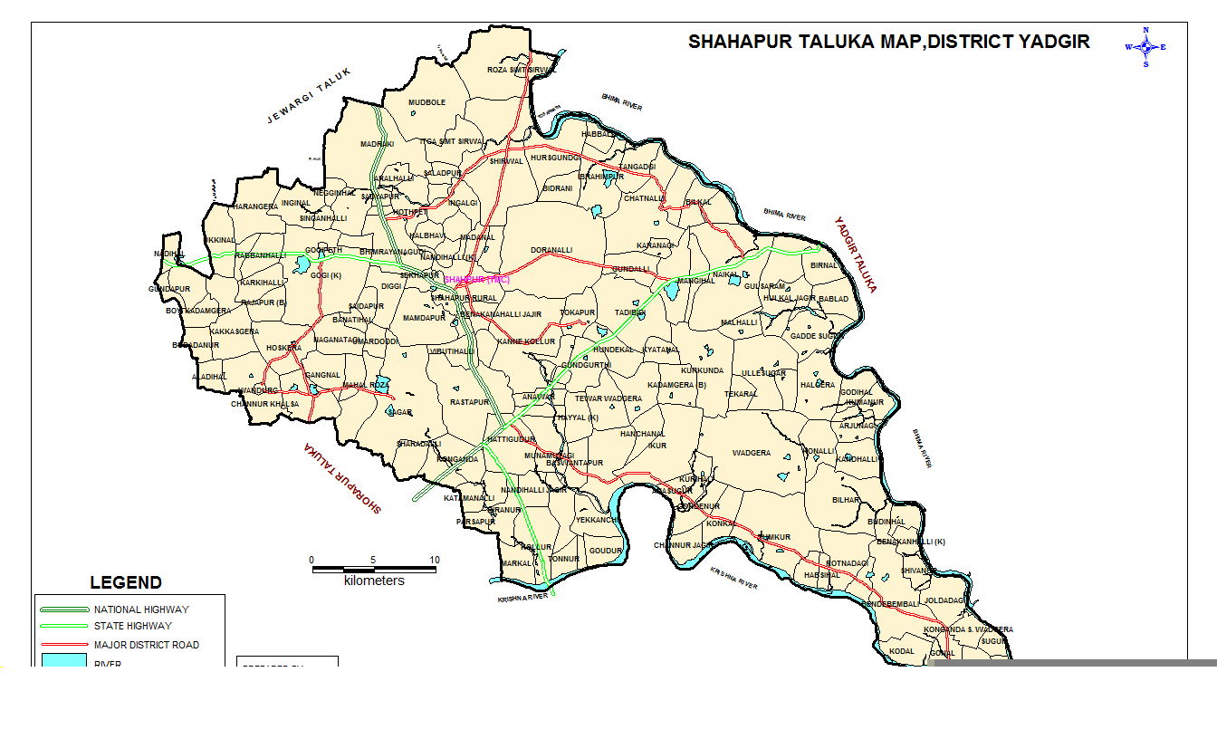 Shahapura Taluk Map
