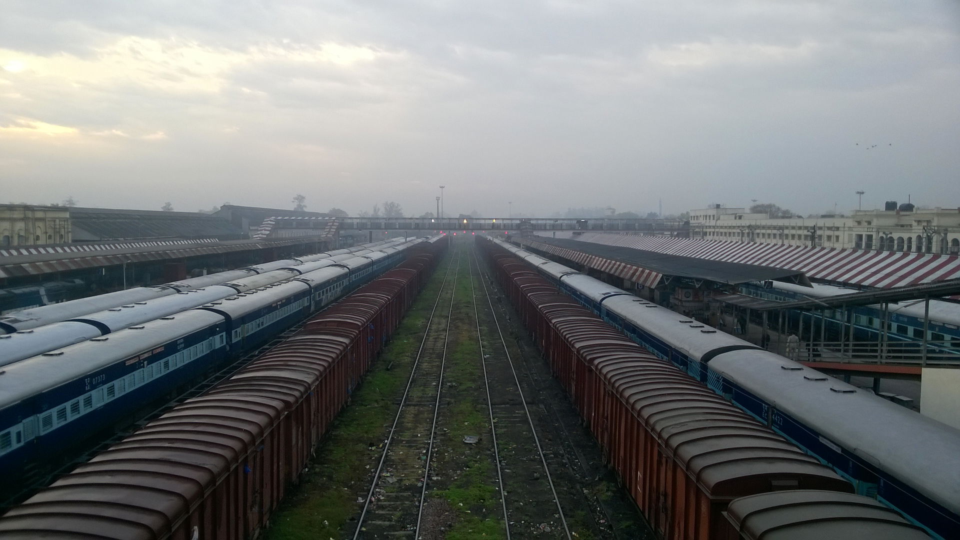 A shot from the foot-over bridge of Gorakhpur Junction railway …