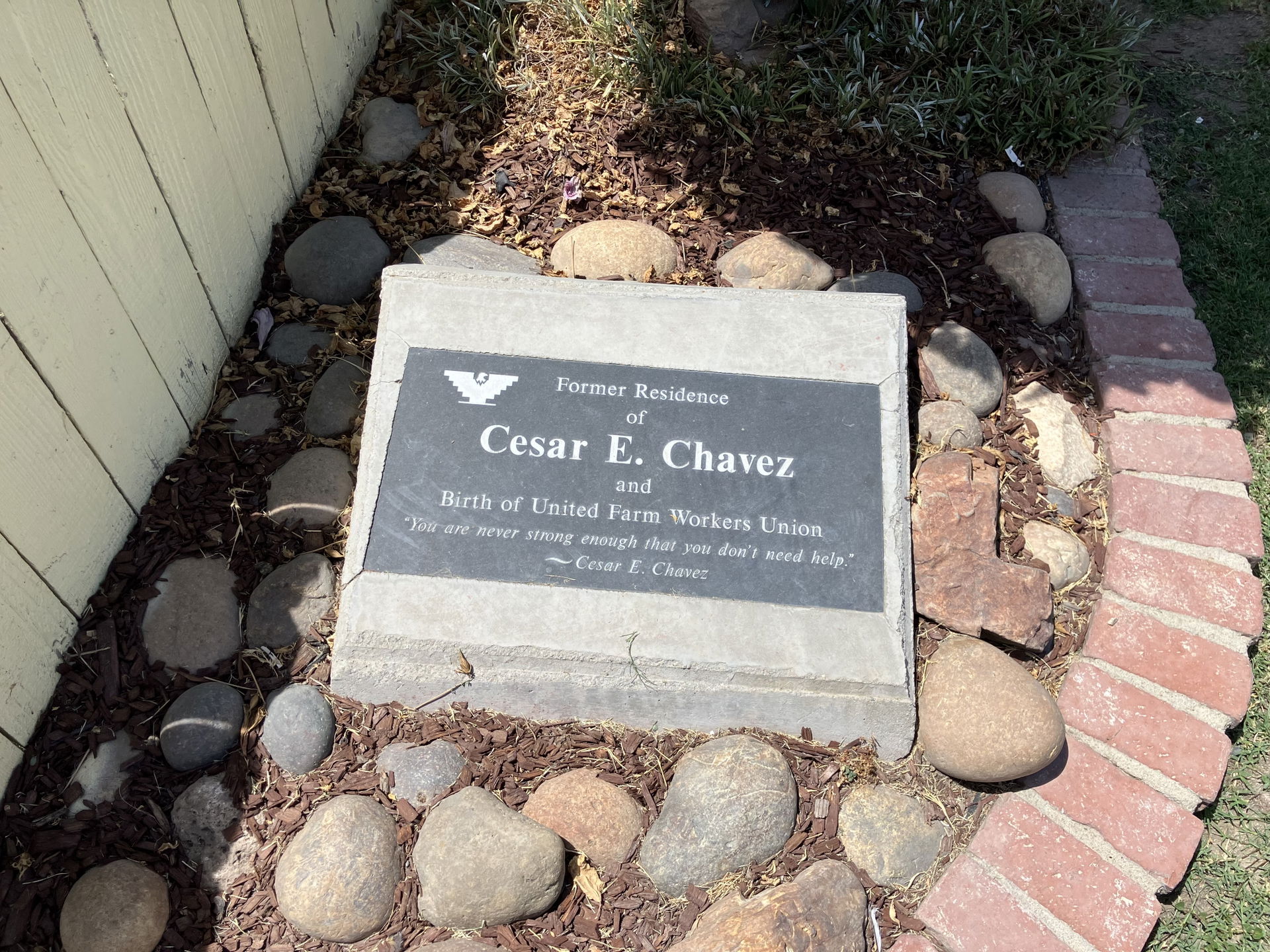 Plaque honoring Cesar Chavez at 1221 Kensington Street in Delan…