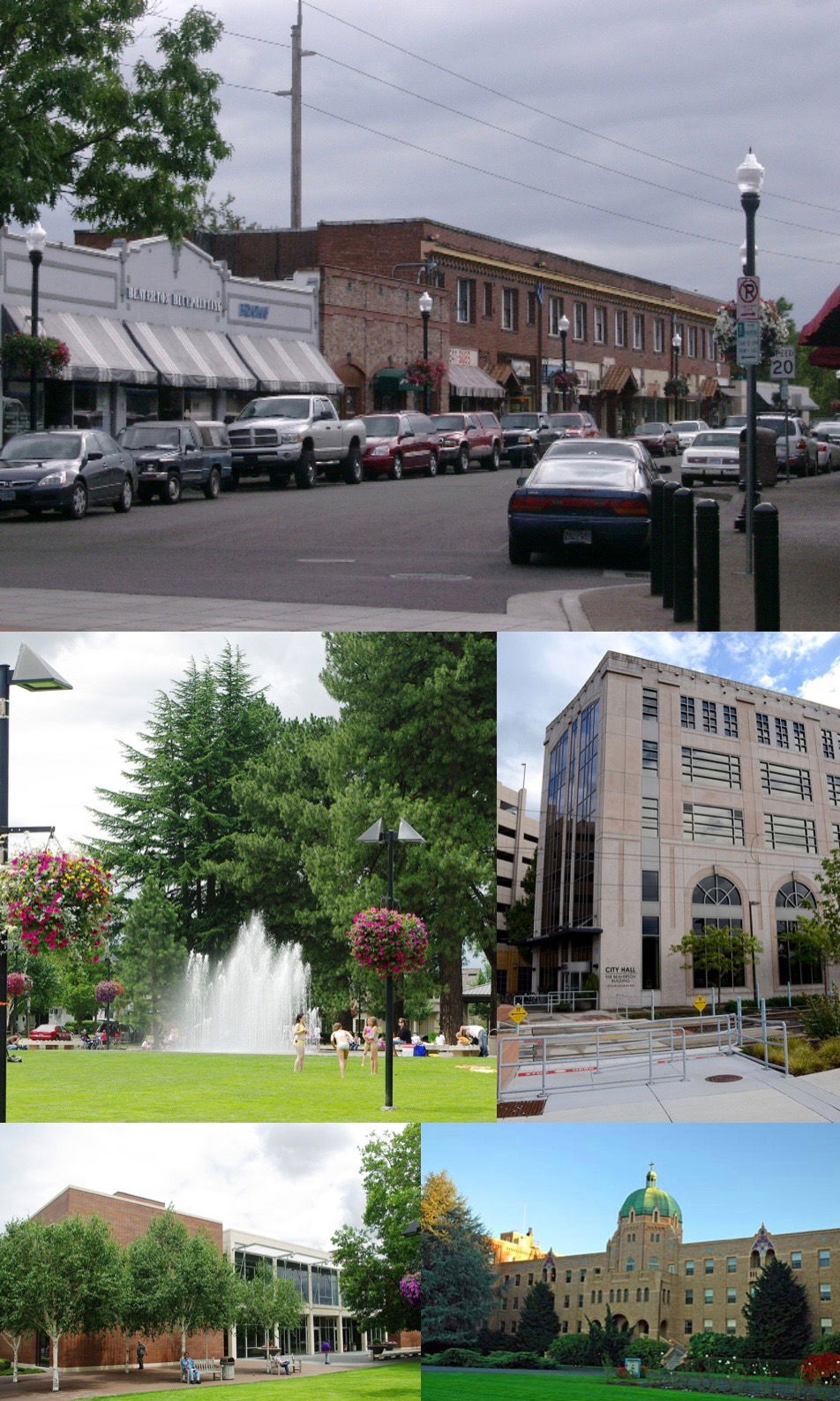 Photo montage of Beaverton, Oregon.