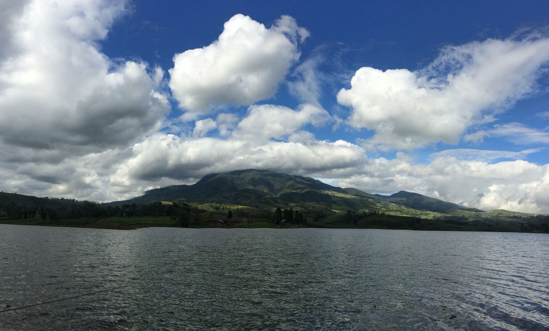 The view of Mt Kalatungan Range in Lake Napalit, Pangantucan si…