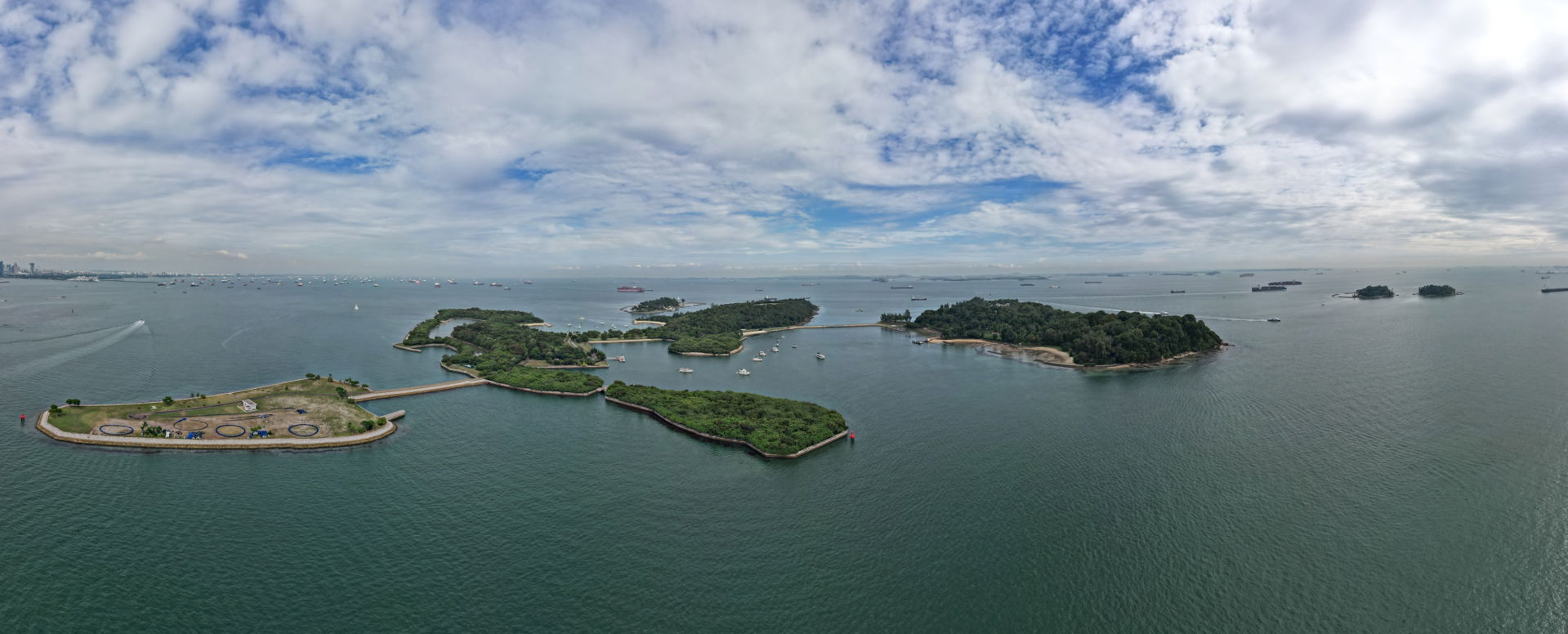 Kias Island (left), Seringat Island and Lazarus Island (center)…
