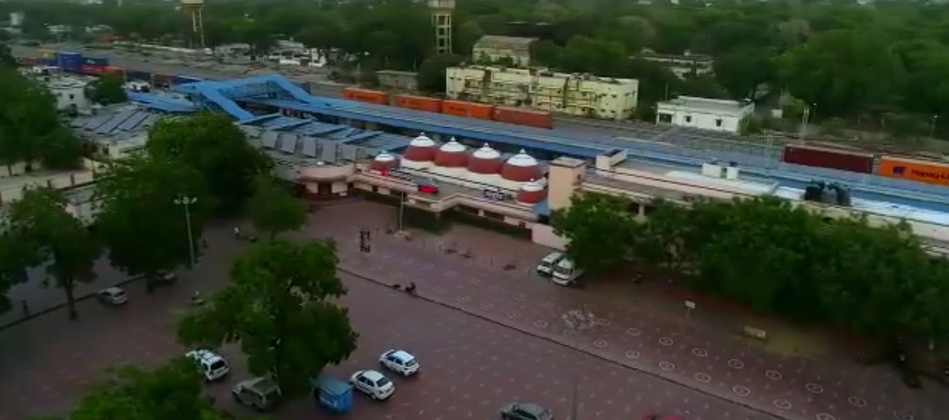 Top view of railway station at Abu Road.