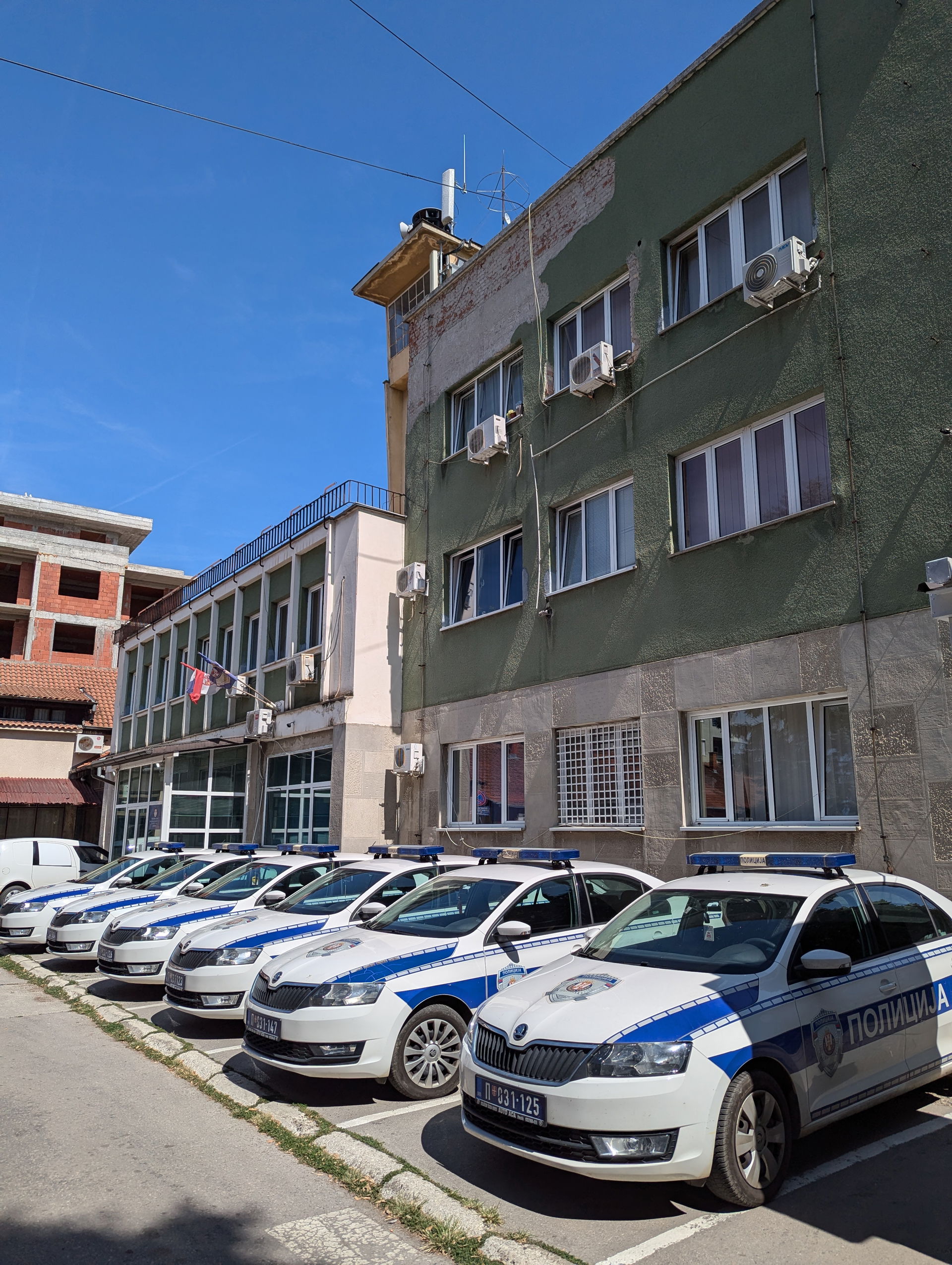 Police automobiles parking in Jagodina