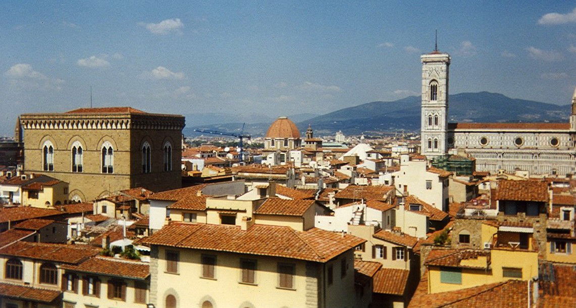Firenze, view from Uffizzi balcony. Dome of Chapel at San Loren…