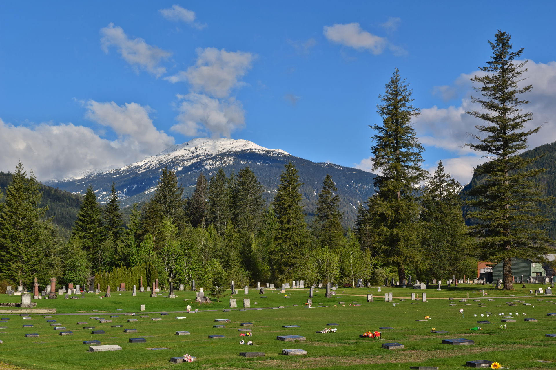 Boulder Mountain above the Mountain View Cemetery.