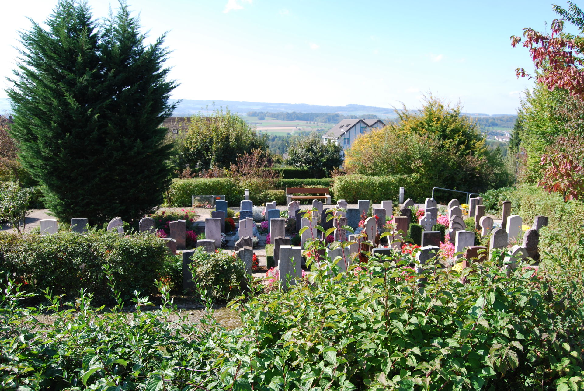Cemetery of Oberlunkhofen, canton of Aargau, Switzerland