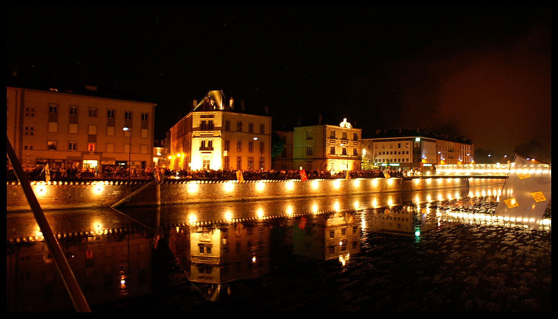 Épinal (Vosges, France) : Nightscape of the city centre.