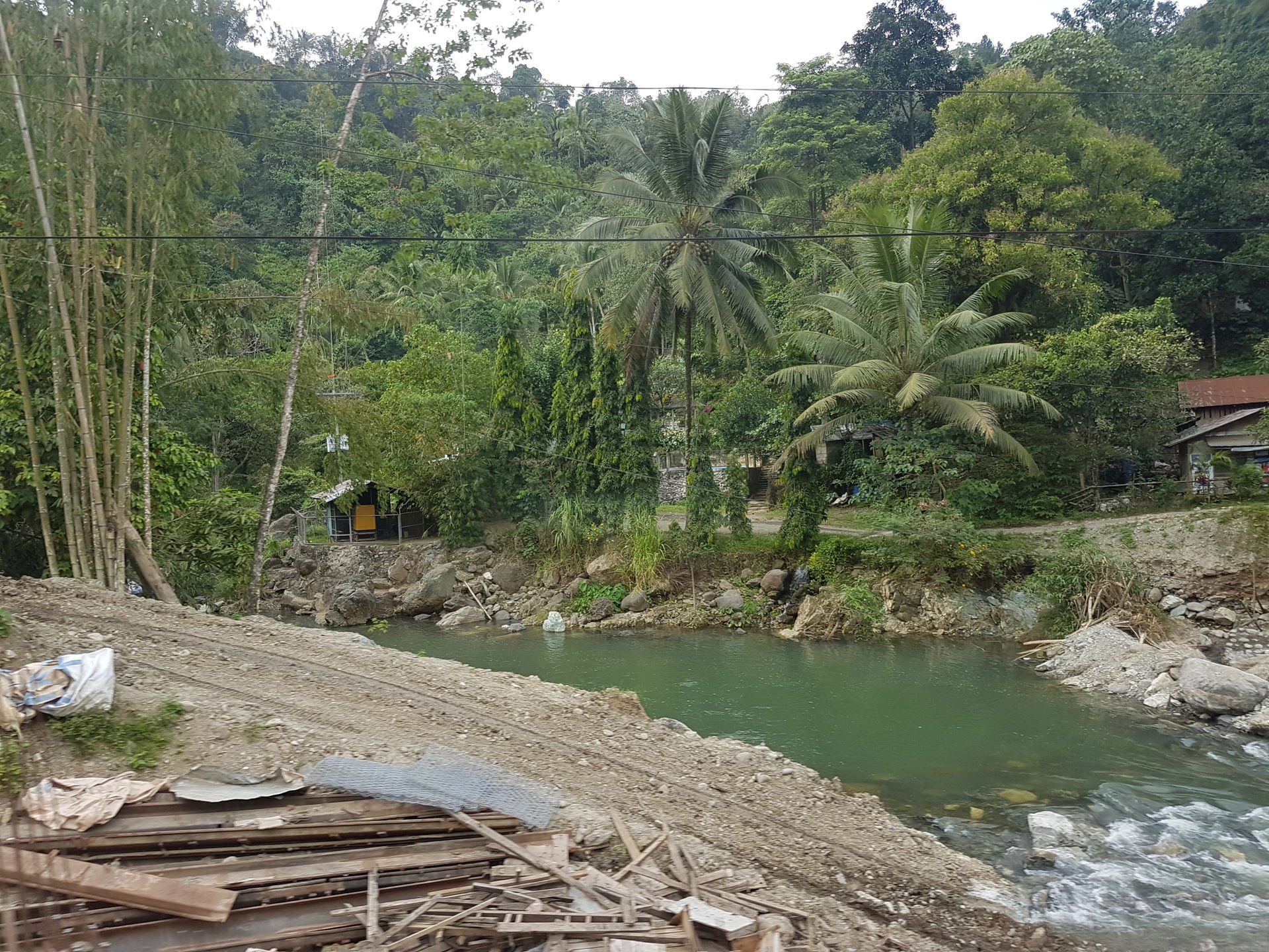 Mangima River in Manolo Fortich, Bukidnon. A bridge expansion t…