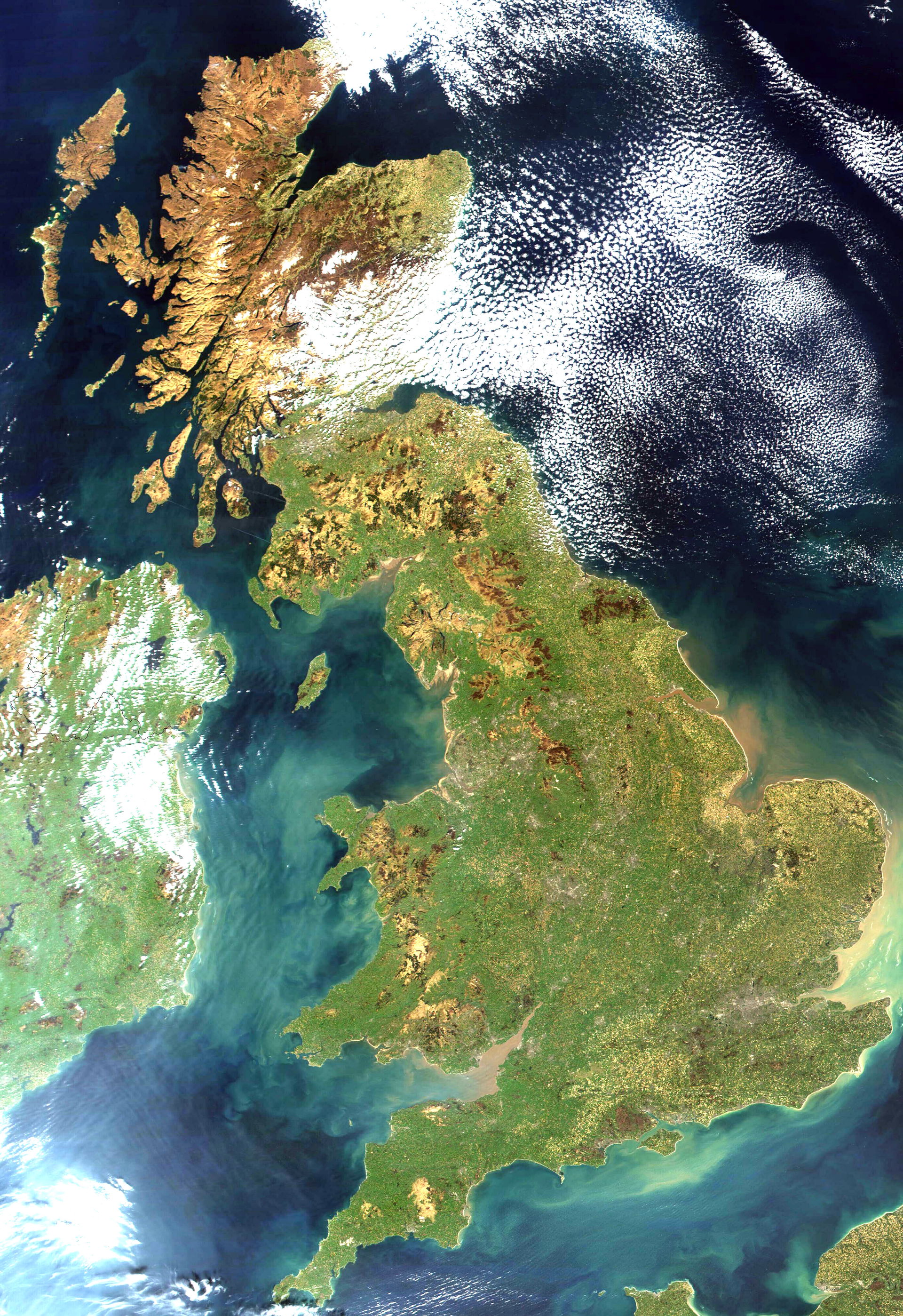 Satellite image of Great Britain and Northern Ireland in April …