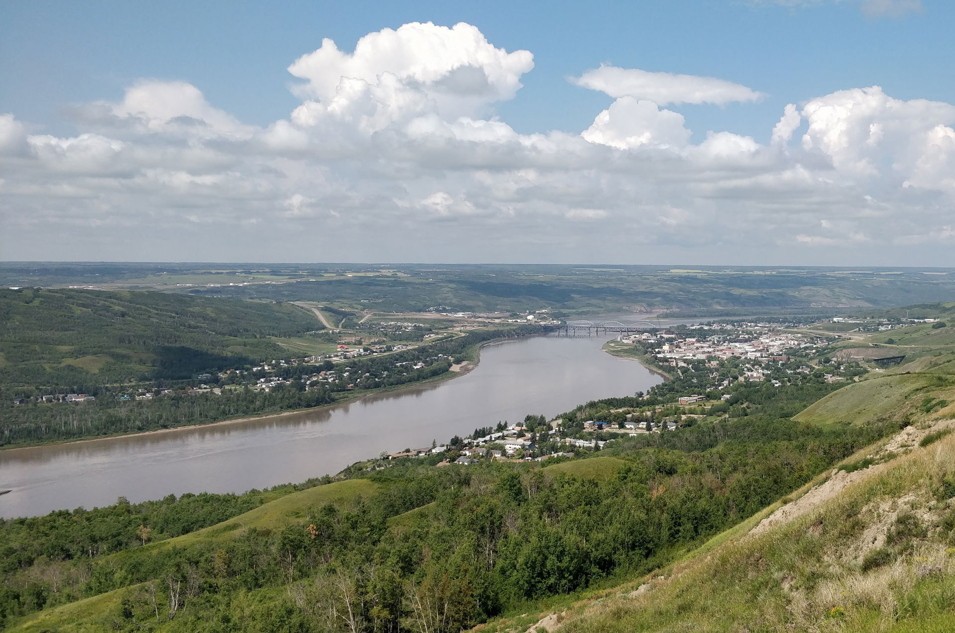 The town of Peace River, Alberta, seen from the Sagitawa Lookou…