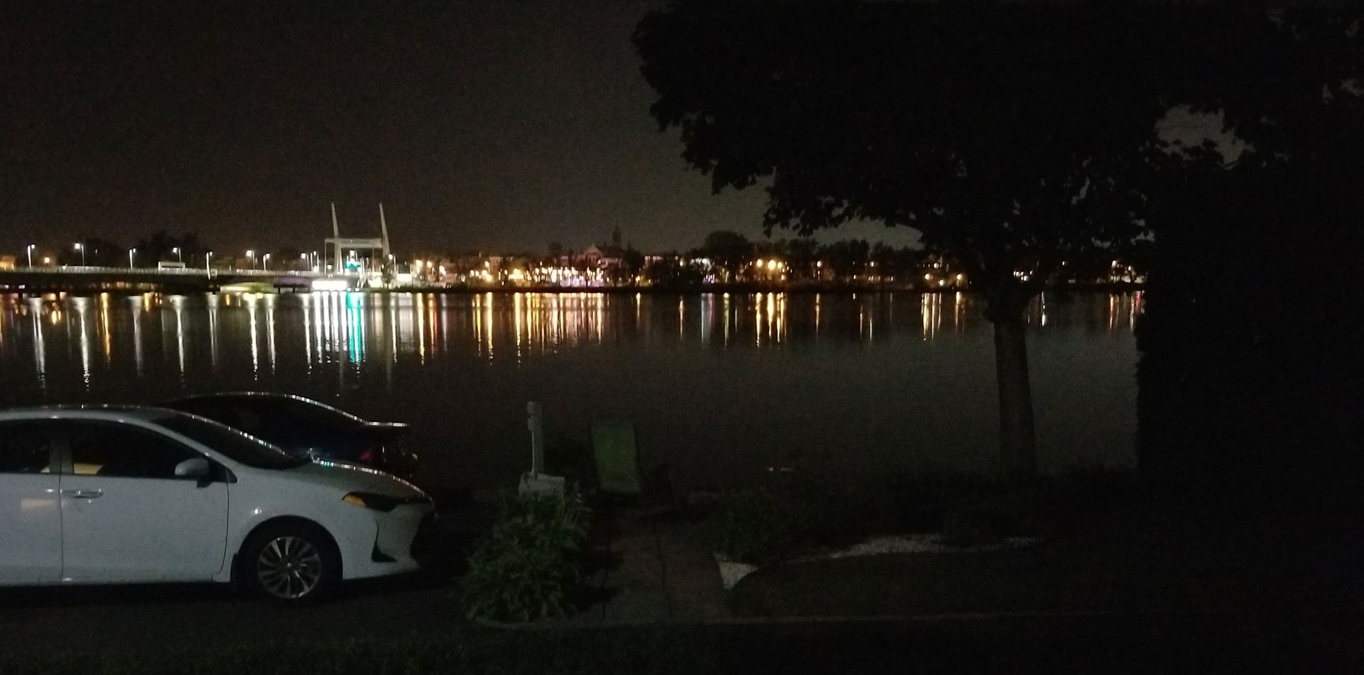 Photo taken in Iberville, just off the Gouin bridge, at night