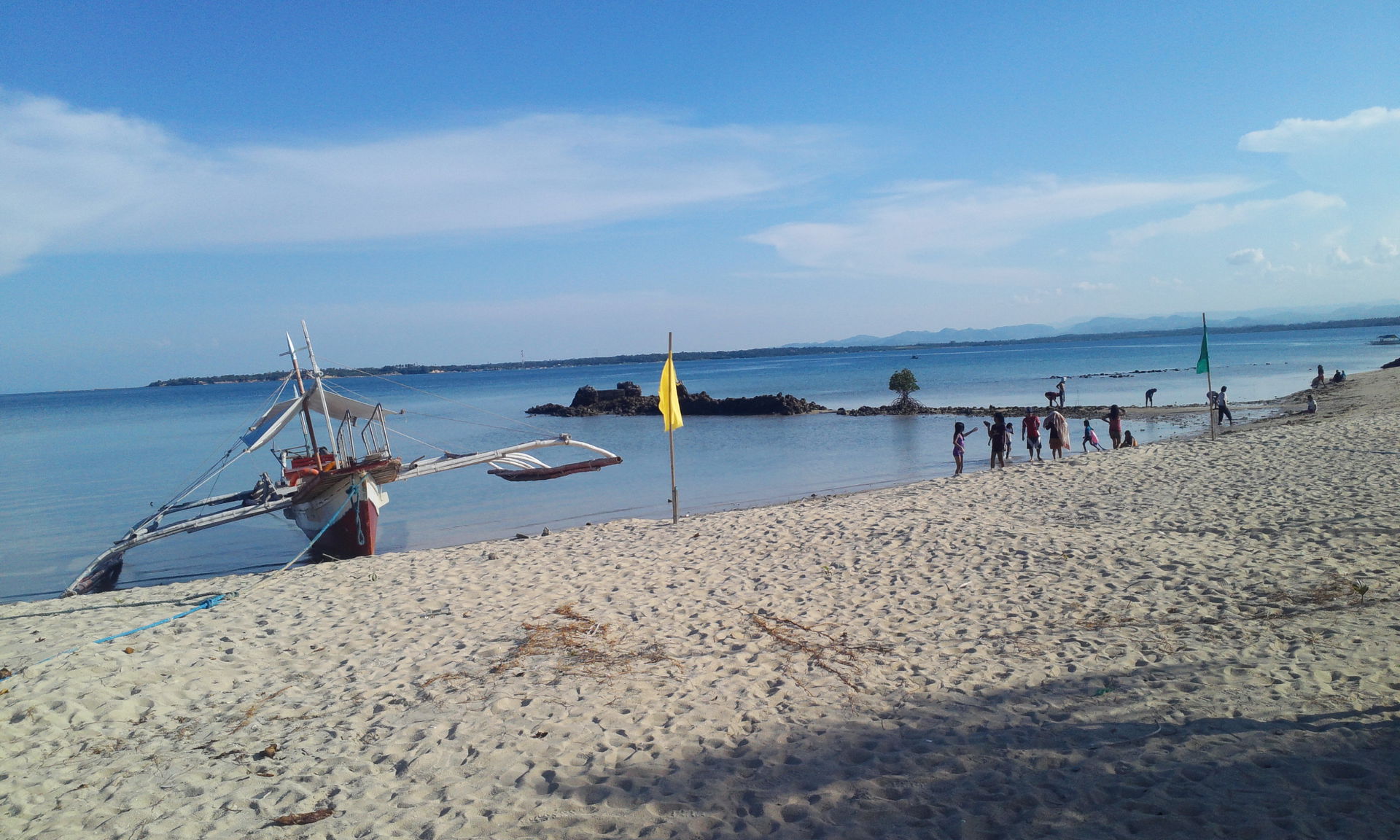 Beach on Jomabo Island on May 1st, 2014.