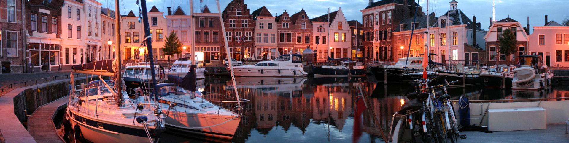 View in the Stadshaven in city of Goes.